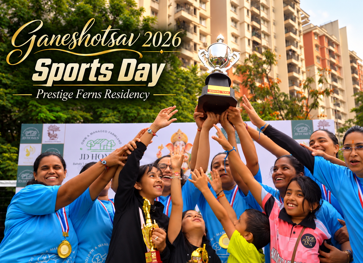 JD Homes plantation drive with saplings